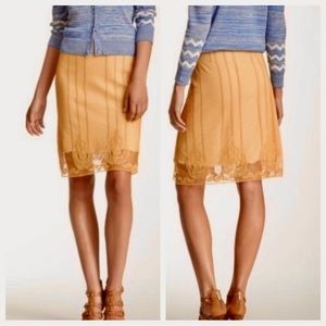 Nick & Mo Orange Lace Overlay Skirt M
